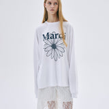 MARDI MERCREDI 2505 UNISEX TSHIRT LONG SLEEVE FLOWERMARDI_WHITE NAVY