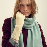 MARDI MERCREDI 2604 WOOL MUFFLER SQUARE LOGO_IVORY