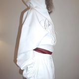 SCULPTOR 2610 Faux Fur Trimming Hooded Zip-Up White