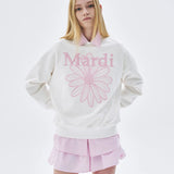 MARDI MERCREDI 2603 SWEATSHIRT FLOWERMARDI NEEDLEWORK_WHITE PINK