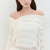 ILLIGO 2610 PUNCHING LOOSE OFF SHOULDER KNIT IVORY