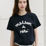 ROLAROLA 2603 MAISON DE ROLA EMBROIDERY T-SHIRT NAVY