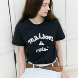 ROLAROLA 2603 MAISON DE ROLA EMBROIDERY T-SHIRT NAVY
