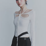 PAIN OR PLEASURE 2608 WRINKLED ORCHID TOP IVORY
