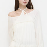 ILLIGO 2610 SHEER STRAP LONG SLEEVE WHITE