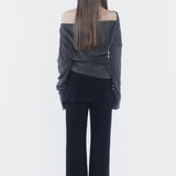 PAIN OR PLEASURE 2608 RUBY HOOK LAYERED PANTS BLACK