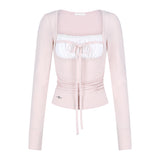 ILLIGO 2610 ROSY SQUARE-NECK TOP PINK