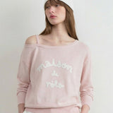 ROLAROLA 2603 MAISON DE ROLA EMBROIDERY OFF SHOULDER KNIT PINK