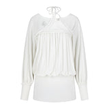 ILLIGO 2610 SHEER STRAP LONG SLEEVE WHITE