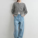 ROLAROLA 2605 CURVED LINE DENIM PANTS LIGHT BLUE