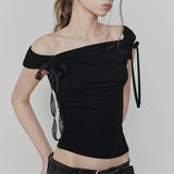 PAIN OR PLEASURE 2604 ANGEL STRAP TOP BLACK