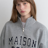 ROLAROLA 2605 MAISON DE ROLA EMBROIDERY HALF ZIP-UP M/GRAY