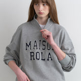 ROLAROLA 2605 MAISON DE ROLA EMBROIDERY HALF ZIP-UP M/GRAY