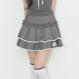 ILLIGO 2610 DOLLY PLEATED MINI SKIRT CHARCOAL