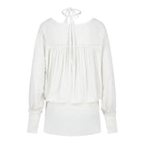 ILLIGO 2610 SHEER STRAP LONG SLEEVE WHITE