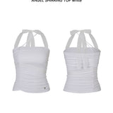 PAIN OR PLEASURE 2607 ANGEL SHIRRING TOP WHITE