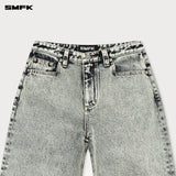 SMFK 2501 十字经典阔腿牛仔裤/白雪花