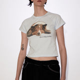 REST & RECREATION 2510 RIRI CROP T-SHIRT - SKY BLUE