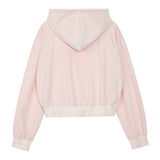 REST & RECREATION 2510 VELVET CROPPED HOODIE - PINK