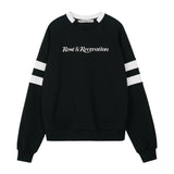 REST & RECREATION 2511 OVERSIZED RAGLAN SWEATSHIRT - BLACK