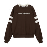REST & RECREATION 2511 OVERSIZED RAGLAN SWEATSHIRT - BROWN
