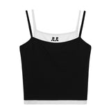 REST & RECREATION SS2404 LAYERED SLEEVELESS TOP  BLACK