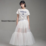 MARDI MERCREDI 2604 SLIM TSHIRT FLOWERMARDI_IVORY NAVY