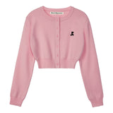 REST & RECREATION 2411 CROPPED KNIT CARDIGAN - PINK