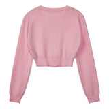 REST & RECREATION 2411 CROPPED KNIT CARDIGAN - PINK