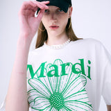 MARDI MERCREDI 2507 TSHIRT FLOWERMARDI_WHITE GREEN