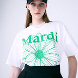 MARDI MERCREDI 2507 TSHIRT FLOWERMARDI_WHITE GREEN
