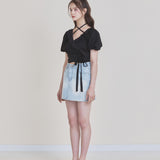 NOT YOUR ROSE 2505 Rosie wrap blouse Black