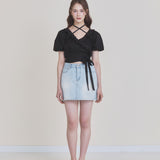 NOT YOUR ROSE 2505 Rosie wrap blouse Black