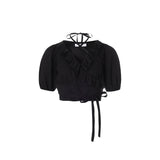 NOT YOUR ROSE 2505 Rosie wrap blouse Black