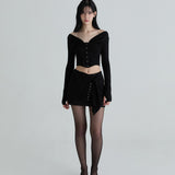 NOT YOUR ROSE 2603  Cardigan layered skirt