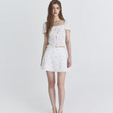 NOT YOUR ROSE 2603 Floral puff blouse (White)