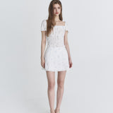 NOT YOUR ROSE 2603 Floral puff blouse (White)