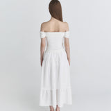 NOT YOUR ROSE 2603 Off shoulder ribbon top (Ivory)