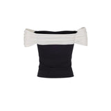 NOT YOUR ROSE 2603 Off shoulder ribbon top (Black)