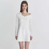 NOT YOUR ROSE 2603 One-shoulder shirts dress (Ivory)
