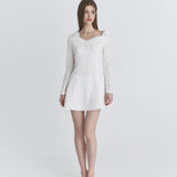 NOT YOUR ROSE 2603 One-shoulder shirts dress (Ivory)