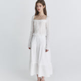 NOT YOUR ROSE 2603 Ribbon square blouse (Ivory)