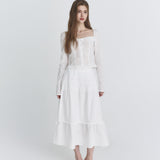 NOT YOUR ROSE 2603 Ribbon square blouse (Ivory)