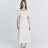 NOT YOUR ROSE 2603 Square maxi dress (Ivory)