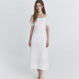 NOT YOUR ROSE 2603 Square maxi dress (Ivory)