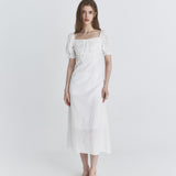 NOT YOUR ROSE 2603 Square maxi dress (Ivory)