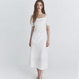 NOT YOUR ROSE 2603 Square maxi dress (Ivory)