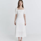 NOT YOUR ROSE 2603 Square maxi dress (Ivory)