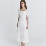 NOT YOUR ROSE 2603 Square maxi dress (Ivory)