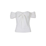 NOT YOUR ROSE 2603 Off shoulder ribbon top (Ivory)
